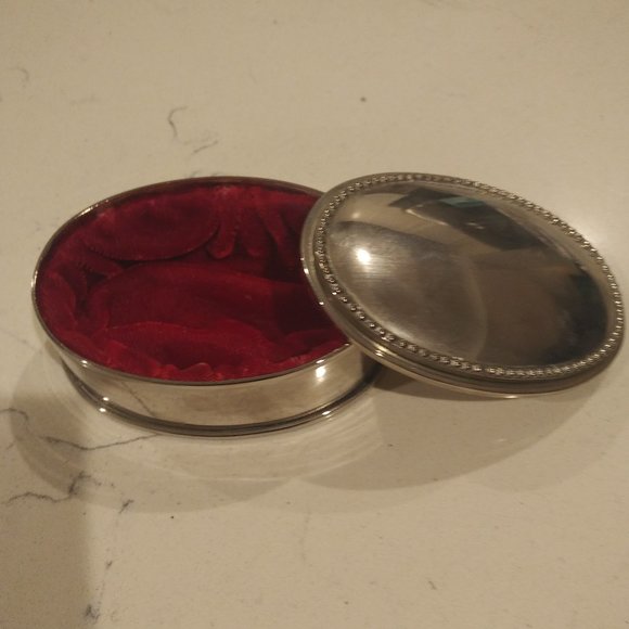 Other - Silver Trinket Box With Red Velvet Lining